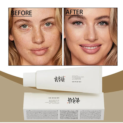 Korean Rice Extract Cream Spf50+ Hydrate Moisturizing Improve Dullness Even Out Brighten Skin Tone Last Light-feeling Concealer