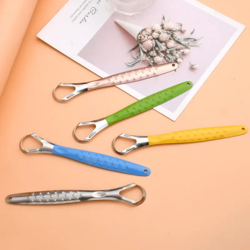 New Silicone Tongue Scraper Tongue Cleaner Remove Halitosis Tongue Coating Oral Care Scraping Brush Oral Care Tool