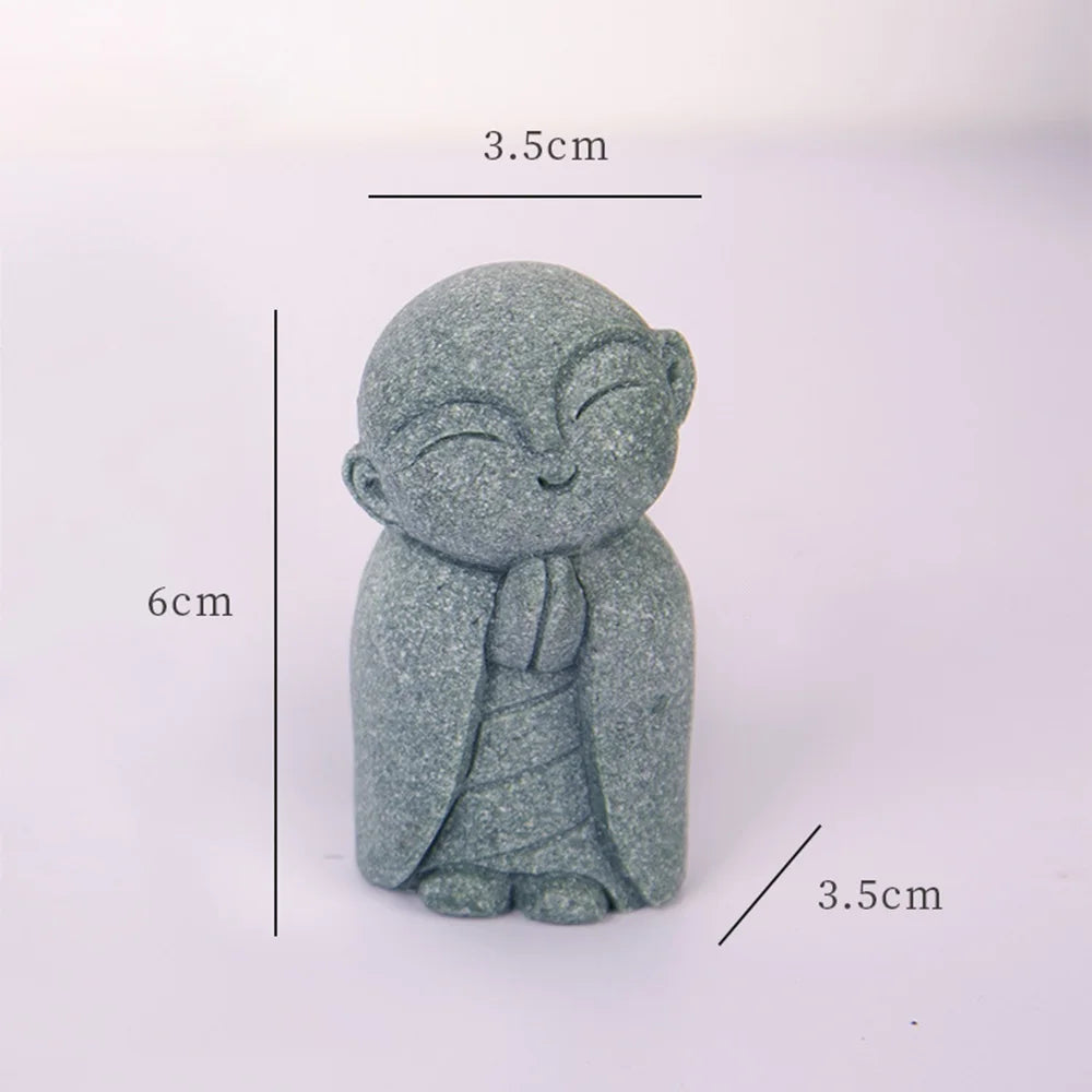 Yard Stone Statue Little Buddhist Ornament Garden Buddhist Statues Decor Suitable for Gardening Aquarium Decoration Ornament