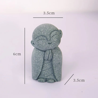 Yard Stone Statue Little Buddhist Ornament Garden Buddhist Statues Decor Suitable for Gardening Aquarium Decoration Ornament