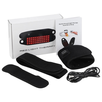 Red Light Therapy Sports Wrist Wraps 660nm 850nm 48 lamp Infrared Belt Support Brace Wrist Protector Promote Blood Circulation