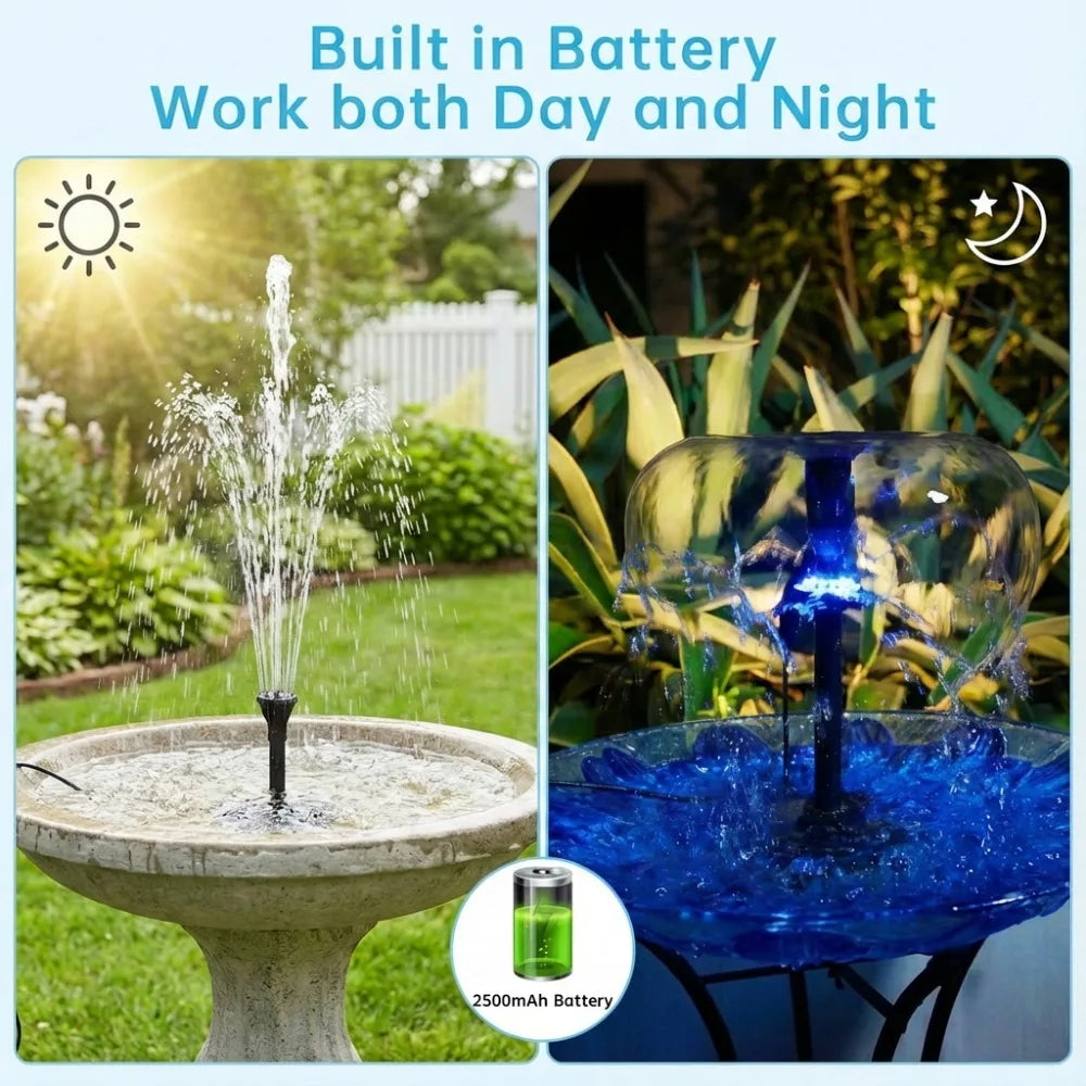 20W Solar Water Fountain, Floor Standing Water Pump, with 6 Nozzles DIY Water Feature, Perfect Landscape Accessory for Pond Pool