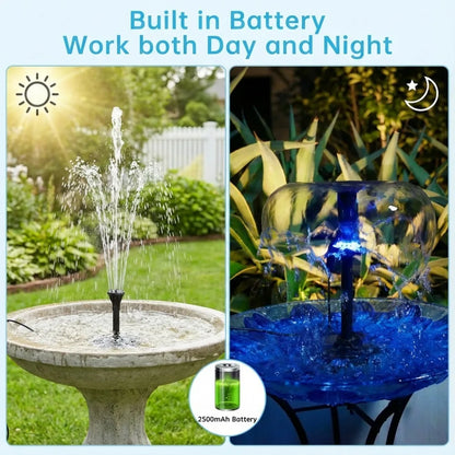 20W Solar Water Fountain, Floor Standing Water Pump, with 6 Nozzles DIY Water Feature, Perfect Landscape Accessory for Pond Pool