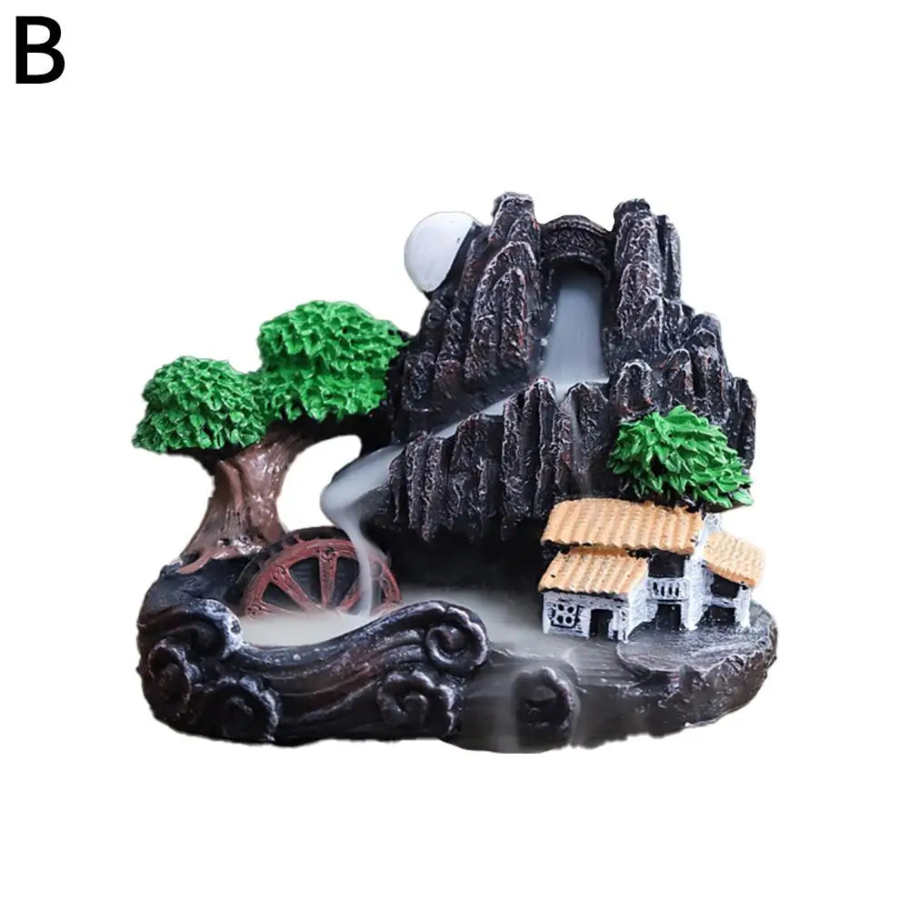 Backflow Incense Holder Waterfall Incense Burner Home Decor Aromatherapy Ornament Incense Cones with Backflow Incense Cones