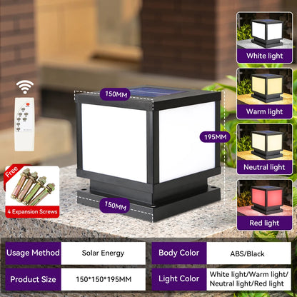 Outdoor solar lights Solar Post Light Waterproof LED Pillar Lamps Yard Decorative Lighting Column Automatic Weatherproof Design