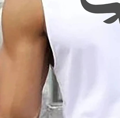 Men's Fitness Sleeveless Vest Shirt Bull Vest Everything Simple Fitness Training Running Round Hem Sleeveless Round Neck Vest