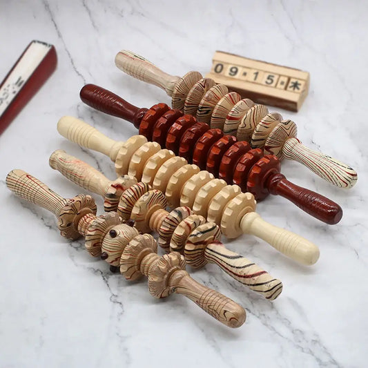 Leg Belly Relief Body Massage Wood  Muscle Roller Sticks Health Care Tool Trigger Point Massager Wooden Exercise Roller