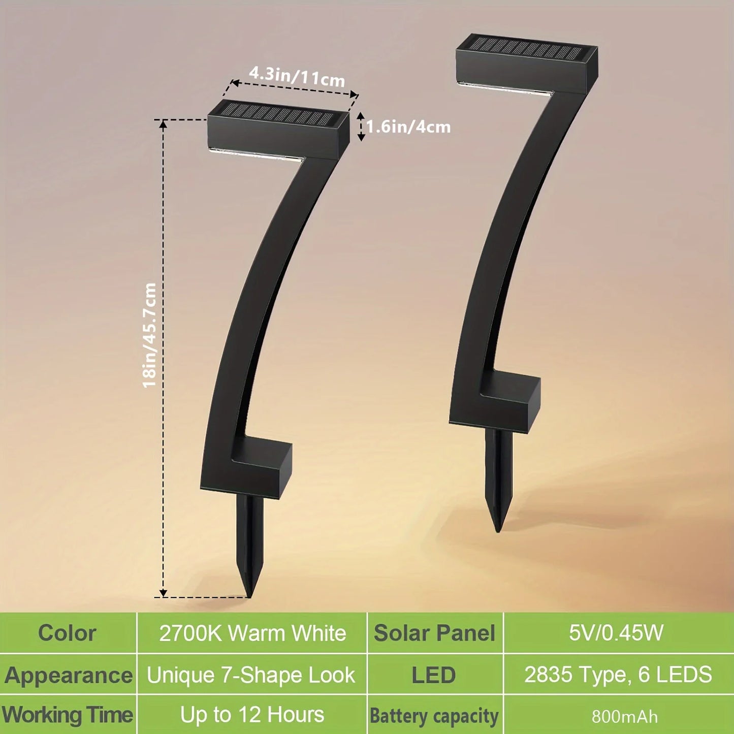 6Pack Bright Solar Outdoor Lights,  Auto On/Off
