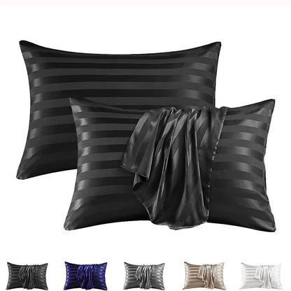 2pcs Satin Pillowcase for Skin and Hair, Satin Pillow Cases Set of 2 Soft Breathable Smooth Cooling Pillow Covers for Sleeping