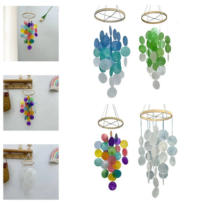 1pc Bohemian Shell Wind Chime Handmade Coastal Decor For Tranquil Spaces 40*15cm Wind Chime Hanging Decorations Photography Prop
