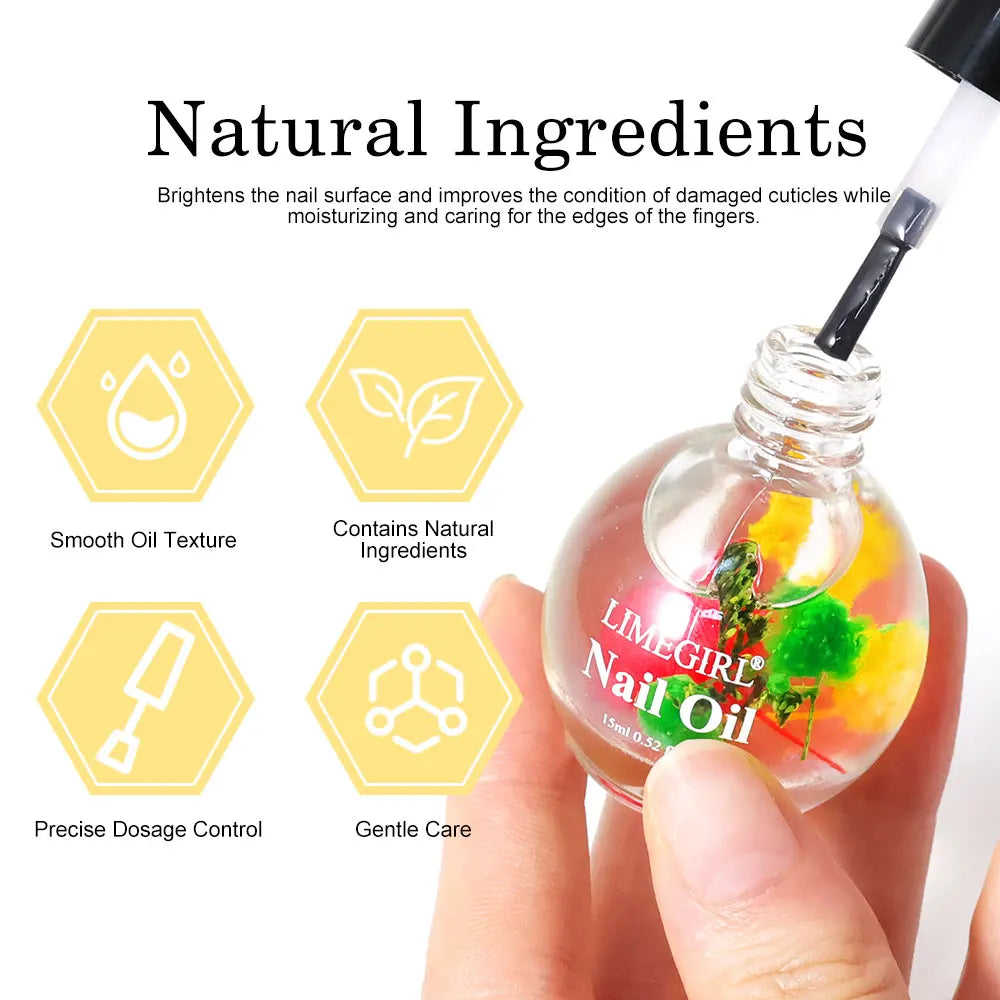 15ml Nail Nutrition Oil Dried Flower Scented Nutritional Oil Moisturizes Nails And Cuticles Protector Finger for Nail Care