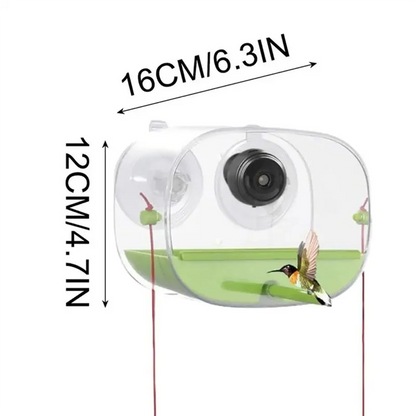 ABHT-Bird Feeder And Camera With Strong Suction Cup Weatherproof Large-Capacity Food Organizer Birdwatching, Gift For Bird Lover