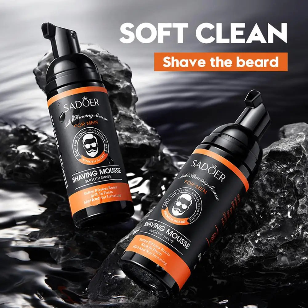 SADOER Men's Shaving Mousse Soft Beard Shaving Foam For Refreshing Man Moisturizing Soften Fibrous Roots Not Irritating