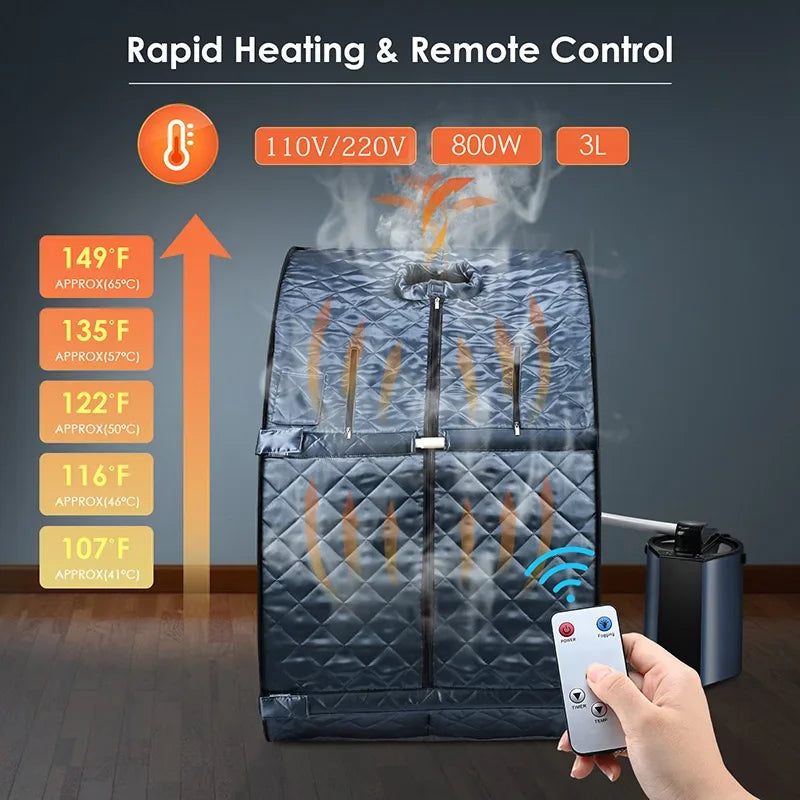 Portable 3L Steam Sauna Tent - Full Body Detox & Relaxation with Powerful Steam Generator, Foldable Home Spa for Weight Loss & P