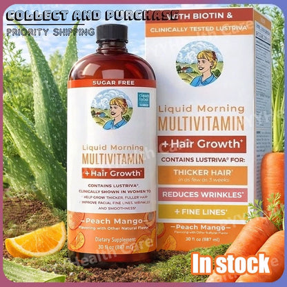 Liquid Multivitamin with Biotin and Vitamin B Complex Supports Healthy Hair & Skin Formula Daily Beauty Nutrition