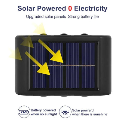 Outdoor LED Solar Garden Light Solar Wall Lamp Up And Down Luminous Waterproof Solar Powered Wall Washer Light Yard Street Decor