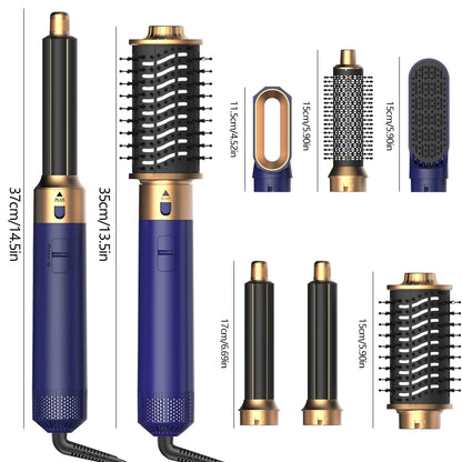 6 in 1 Hair Dryer Brush Detachable Airflow Comb Curler Straightening Brush Heat Control Styler for Smooth Hair