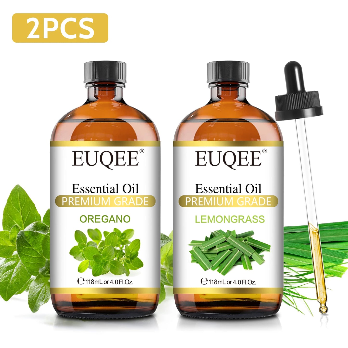 EUQEE 118ml (4 fl. oz) Pure Essential Oil-Sweet Orange Bergamot Cinnamon Lavender Tea tree Premium Aromatherapy Oil for Diffuser