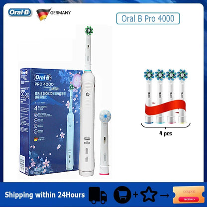 Oral B Electric Sonic Toothbrushes 3D Rotation Teeth Daily Whitening Gum Care Smart Pressure Sensor Rechargeable Waterproof