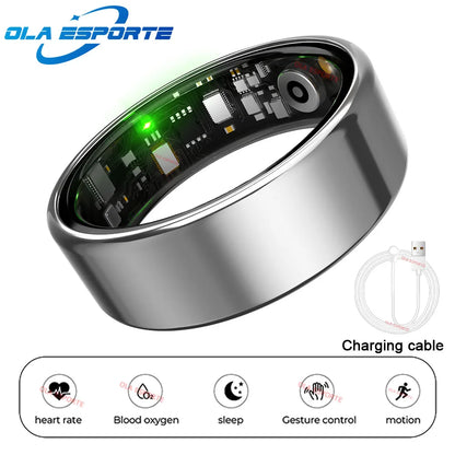 New Smart Ring 2026 Heart Rate Blood Pressure Sleep Health Monitoring Motion Tracking IP68 5ATM Waterproof Men Women Smartring