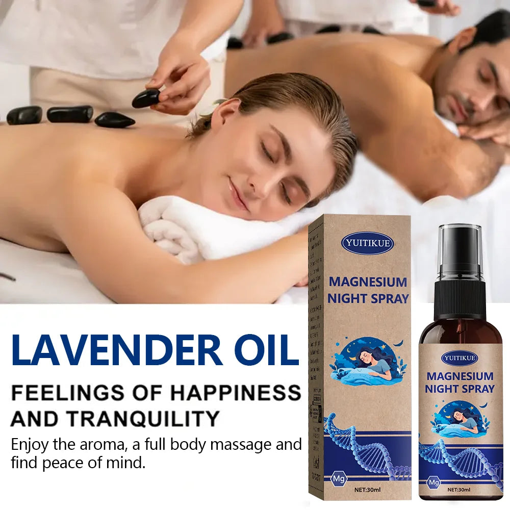 Magnesium Night Spray 30ml - with Lavender Oil, Promotes Relaxation & Sleep, SPA-Like Feel, Plant-Based & Gentle Formula