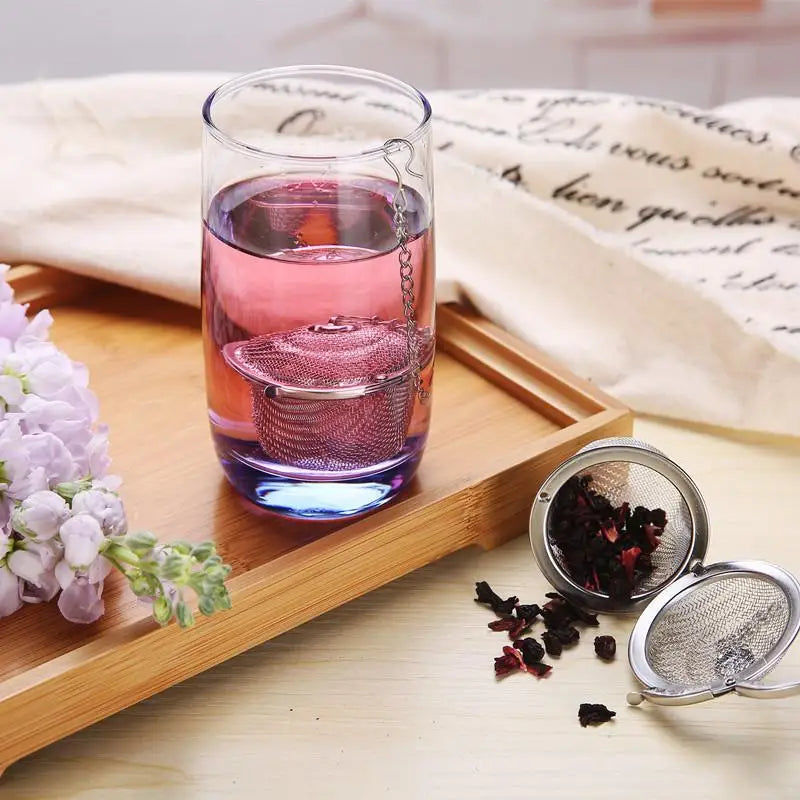 Tea Spice Strainer Seasoning Ball Mesh Herbal Ball Stainless Steel Teakettle Locking Tea Filter
