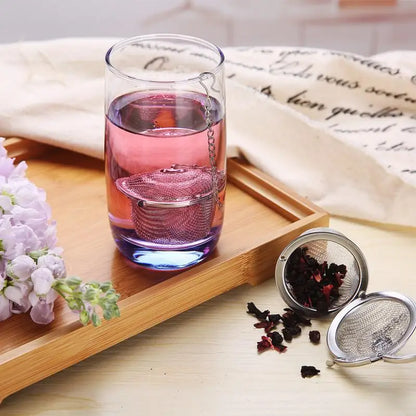 Tea Spice Strainer Seasoning Ball Mesh Herbal Ball Stainless Steel Teakettle Locking Tea Filter