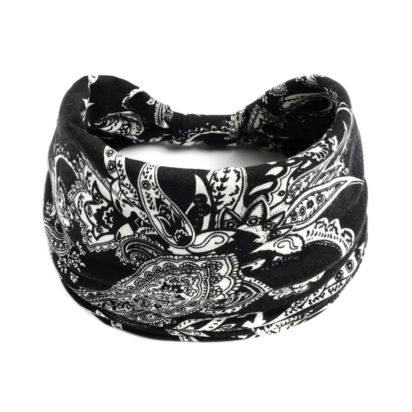 Boho Headbands Wide Knot Hair Scarf Floral Print Hairband Stretch Turban Headwrap Cotton Head Band Fashion Accessories for Women
