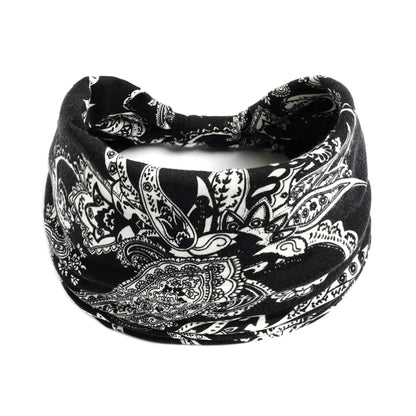 Boho Headbands Wide Knot Hair Scarf Floral Print Hairband Stretch Turban Headwrap Cotton Head Band Fashion Accessories for Women