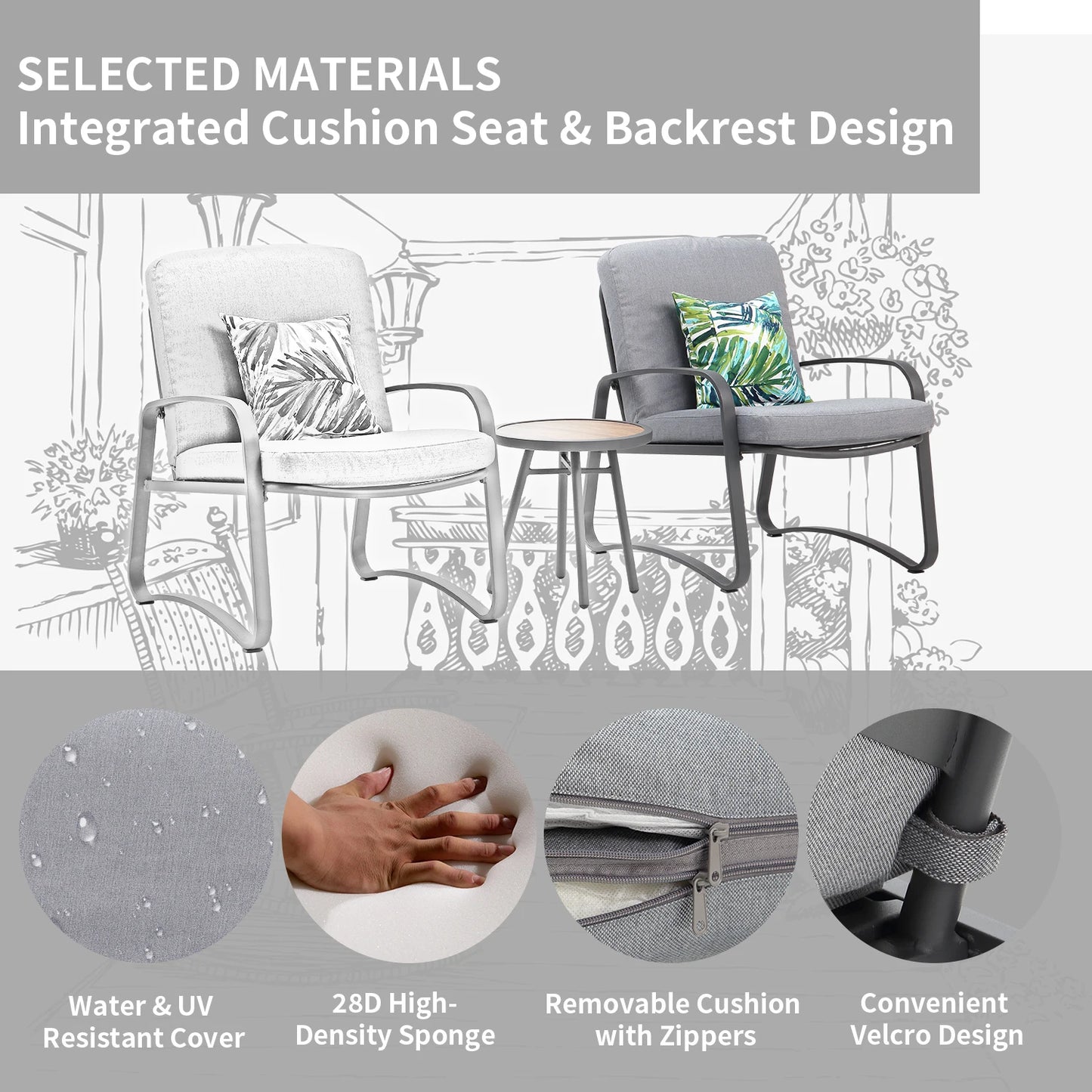 3 Piece Rocking Bistro Patio Set
