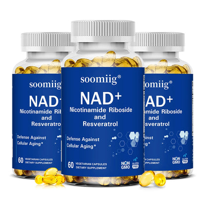 NAD Supplement, with Resveratrol - Support Cellular Health, Stamina & Healthy Aging, Promotes Blood Circulation