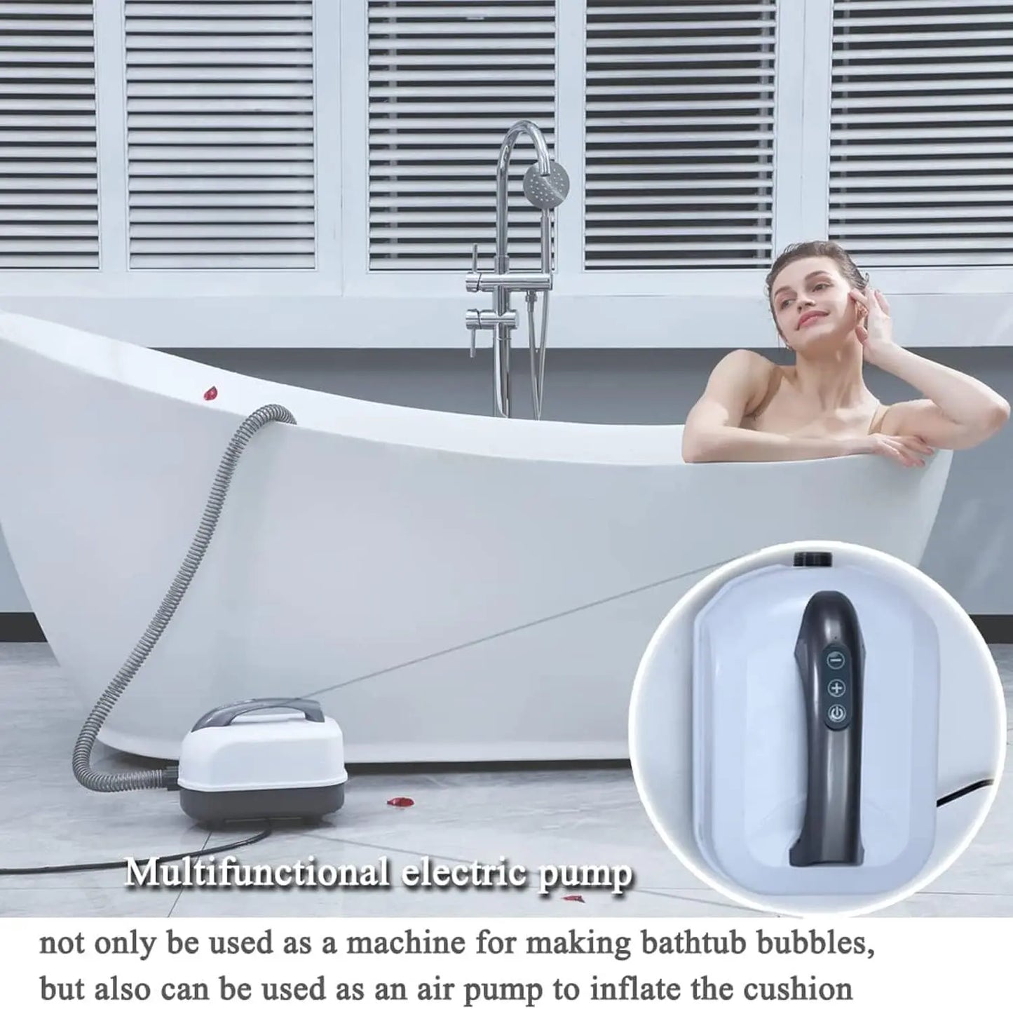 Electric Bubble Massage Mat - Waterproof & Anti-Slip Full Body Spa Mat for Bathtub with Wireless Remote Control (Home Relaxation