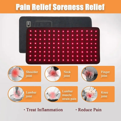 Infrared Light Therapy Pad for Body 72 LEDs Red Light Belt  Fatigue Deep Therapy for Back Knee Hands Feet Relief Pain Relief