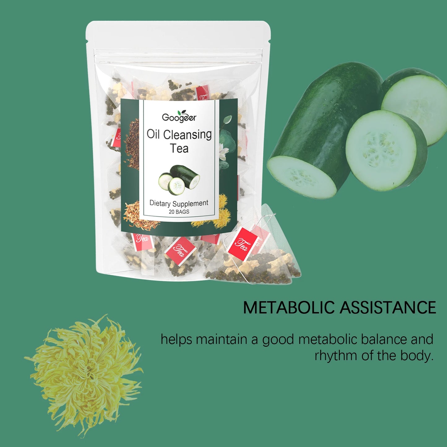 Herbal Tea Blend Natural Metabolism Support Weight Management Body Cleanse Daily Wellness Appetite Control Energy Boost