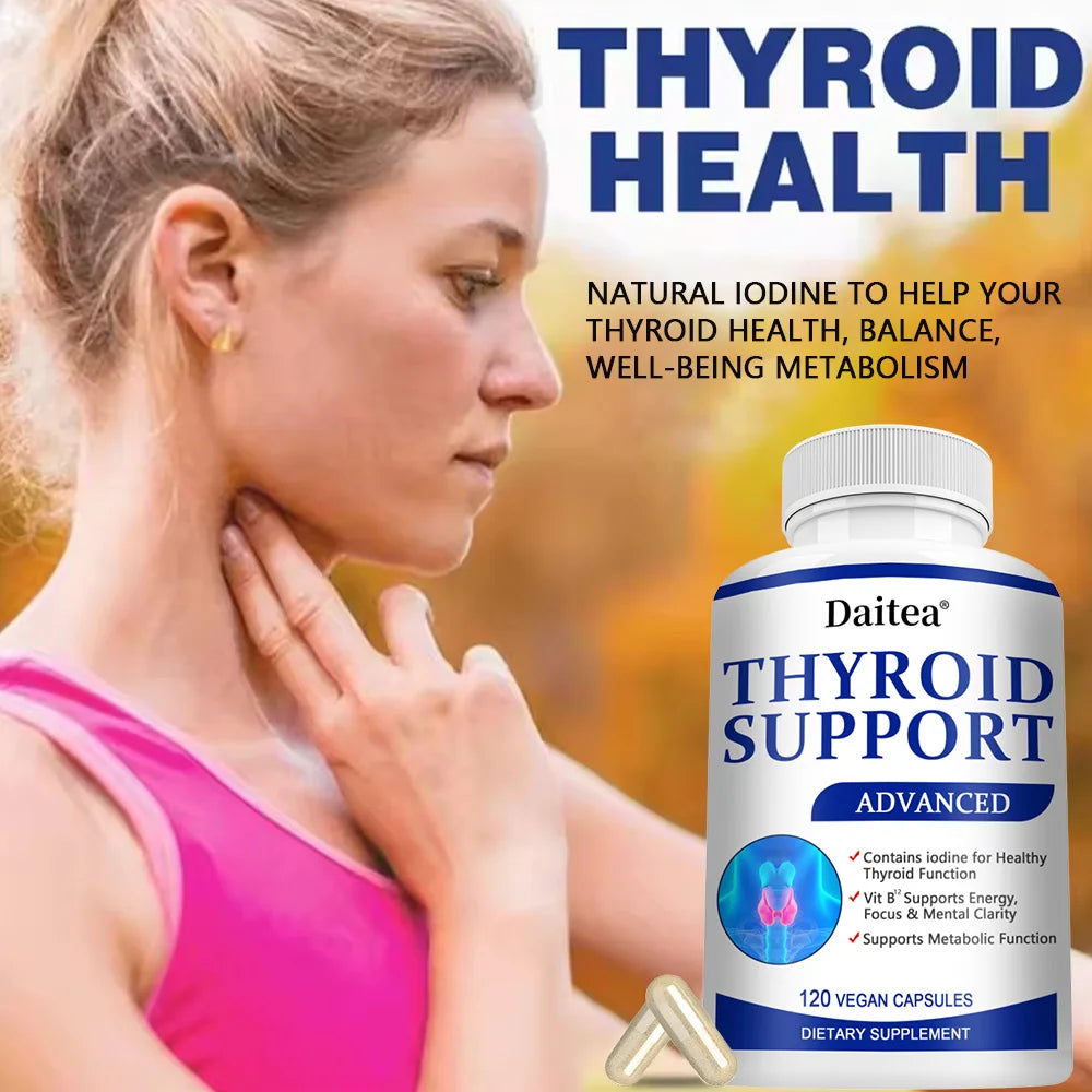 Thyroid Supplement with L-tyrosine, Iodine, Zinc & Selenium - Promotes Memory, Cognitive, Thyroid Health and Metabolism, NON-GMO