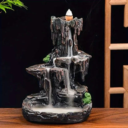Waterfall Mountain Tower Incense Burner