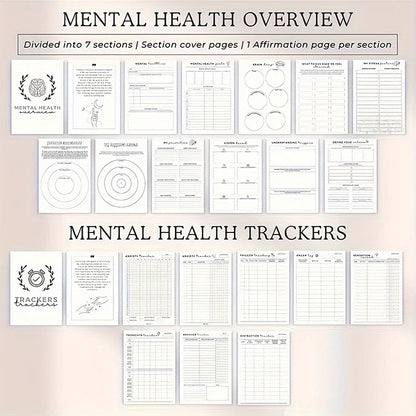 Mental Health Journal Anxiety & Guided Journal Self Care Journal To Practice Positive Thinking ADHD Planner With Mood Tracker -
