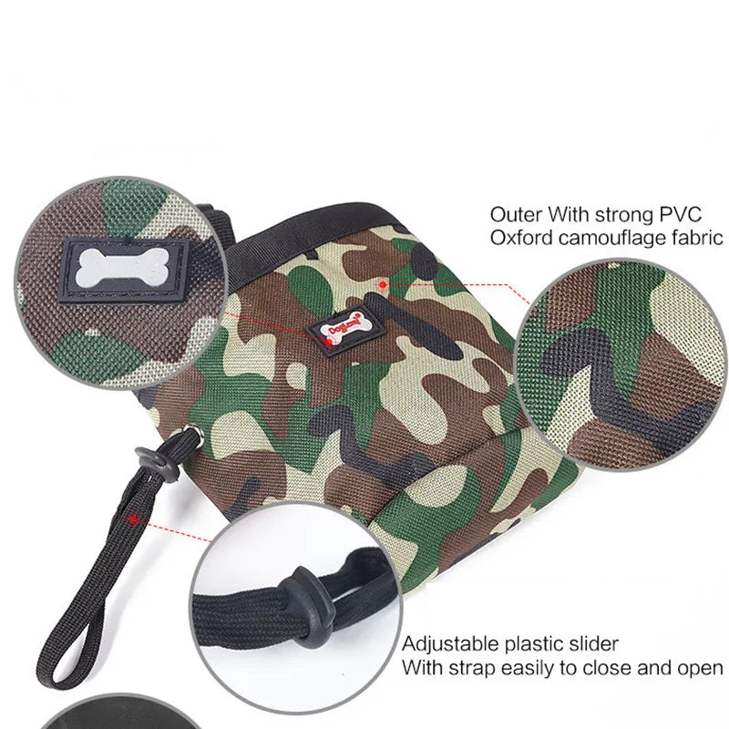 Puppy Training Treat Snack Food Pouch Pet Treating Bag Waterproof Nylon Adjustable Clip Green Dog Training Treat Pouch