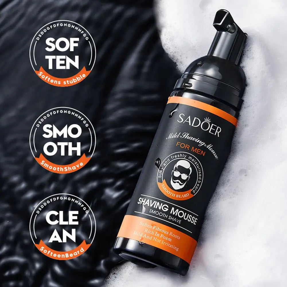 SADOER Men's Shaving Mousse Soft Beard Shaving Foam For Refreshing Man Moisturizing Soften Fibrous Roots Not Irritating