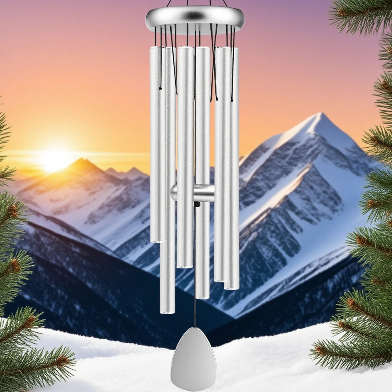 Courtyard Metal Wind Chime Home Outdoor Atmosphere Pendant Classic Metal Aluminum Tube 37 Inch Large-sized Wind Chime Gift New