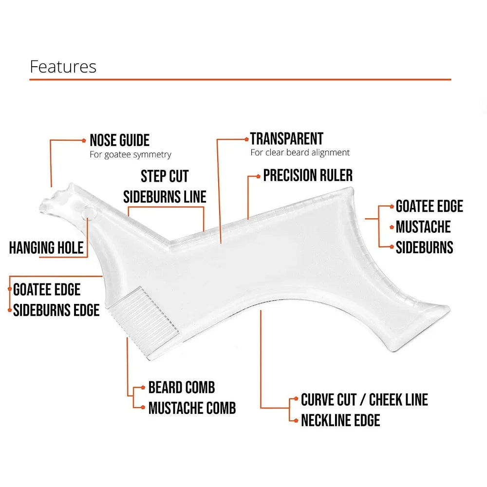 Beard Care Set Beard Styling Comb Beard Tracing Pen with Sharpener Folding Comb Manual Shaver Small Scissors