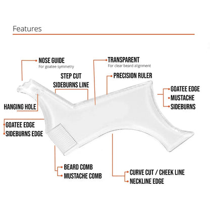 Beard Care Set Beard Styling Comb Beard Tracing Pen with Sharpener Folding Comb Manual Shaver Small Scissors