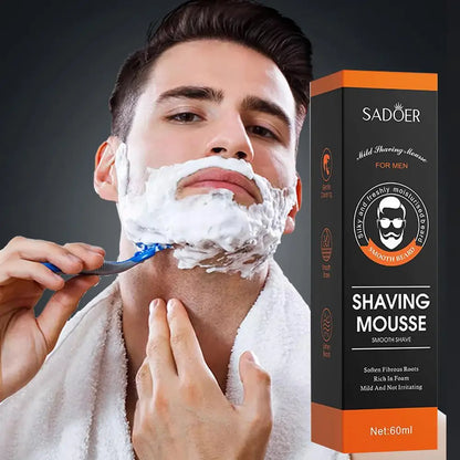 SADOER Men's Shaving Mousse Soft Beard Shaving Foam For Refreshing Man Moisturizing Soften Fibrous Roots Not Irritating