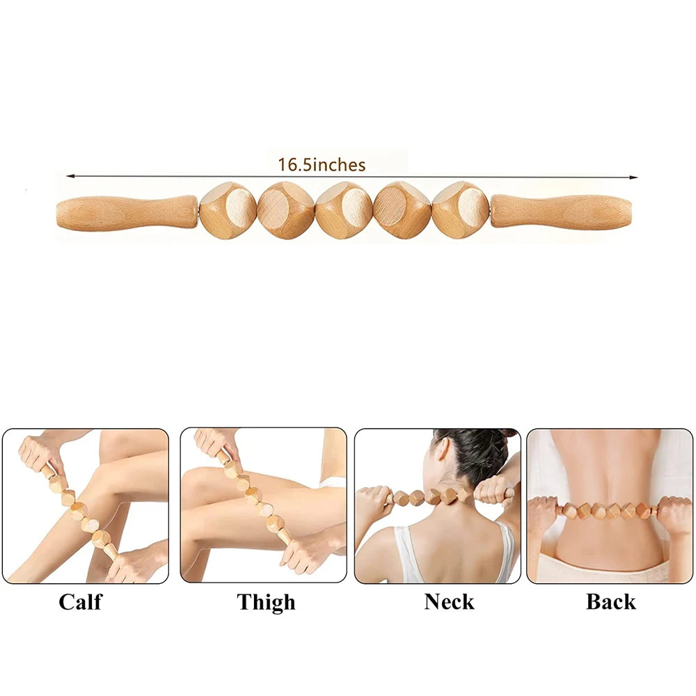 1Pcs Wood Therapy Massage Tools,Wooden Therapy Tools for Body Muscle Pain Relief,Body Sculpting Tools,Fascia Massage