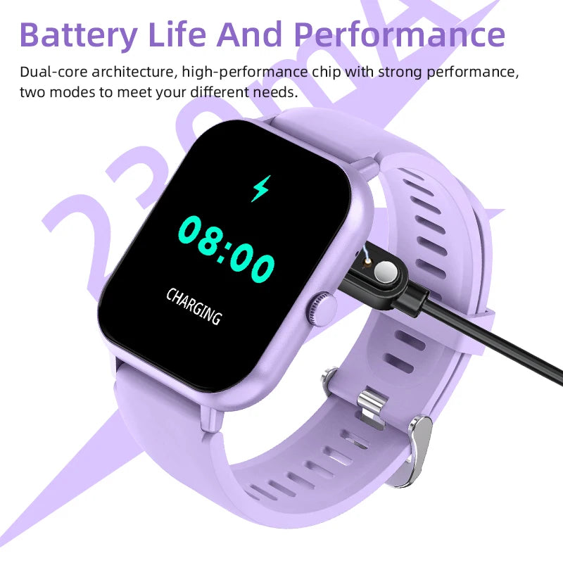LIGE Sleep Monitoring Smart Watch 1.83” HD Screen Bluetooth Call Pedometer IP67 Waterproof 100+ Sports Modes Smartwatch Men Lady