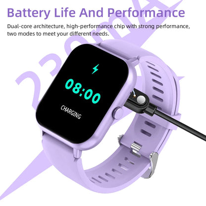 LIGE Sleep Monitoring Smart Watch 1.83” HD Screen Bluetooth Call Pedometer IP67 Waterproof 100+ Sports Modes Smartwatch Men Lady