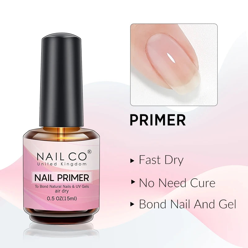 NAILCO 15ml Air Quick Dry Nail Primer Gel Nail Art Gel Lacquer Vernis Gel Desiccant Long Lasting UV Gel To Bond Natural Nails