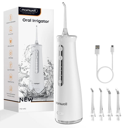 Cordless Water Flosser With 4 Jet Tips 4 Modes 260ML Portable Rechargeable Oral Water Floss IPX7 Waterproof for Gums Care