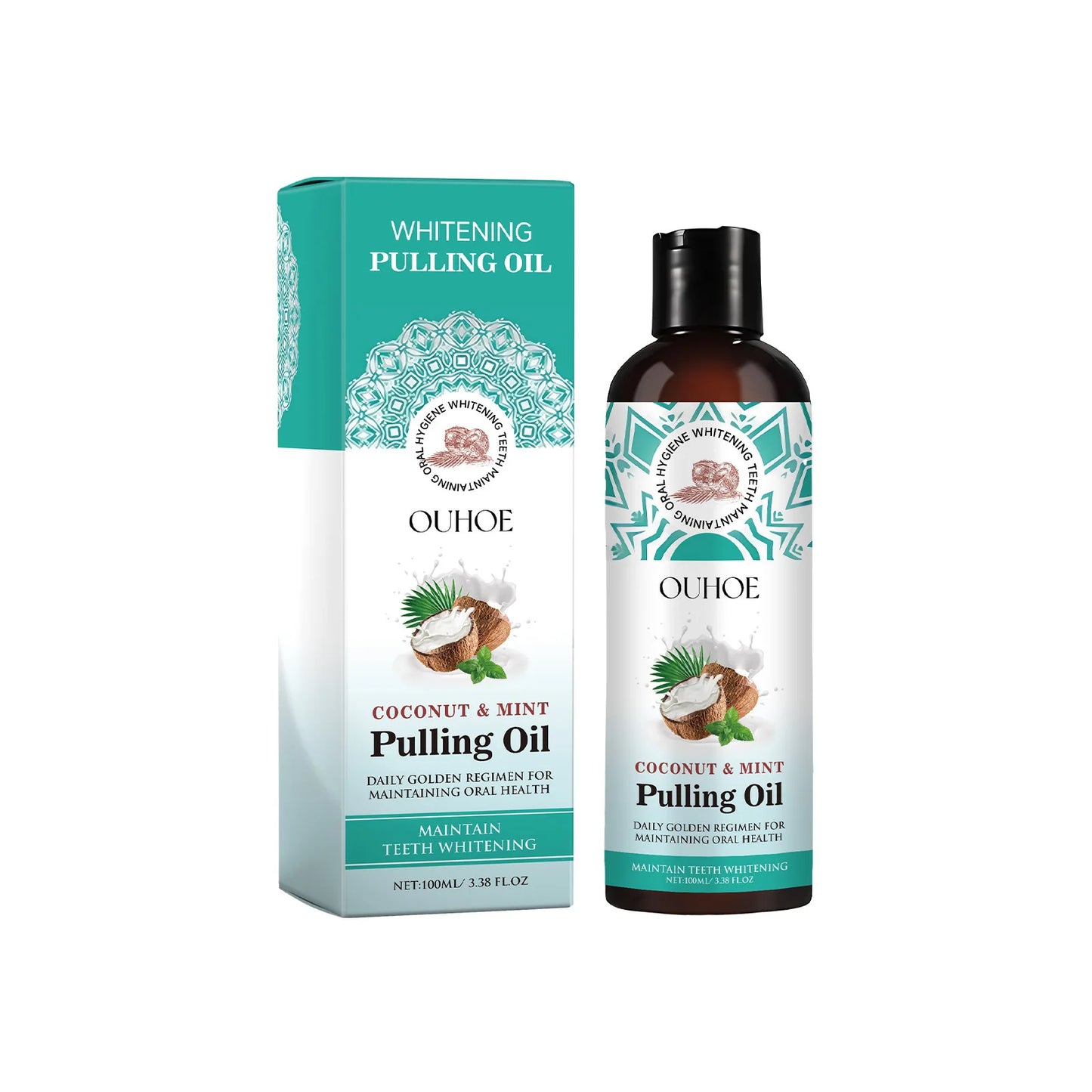 Coconut oil mouthwash removes odor and removes tooth stains Fresh breath care dental care dental care dental cleaning solution