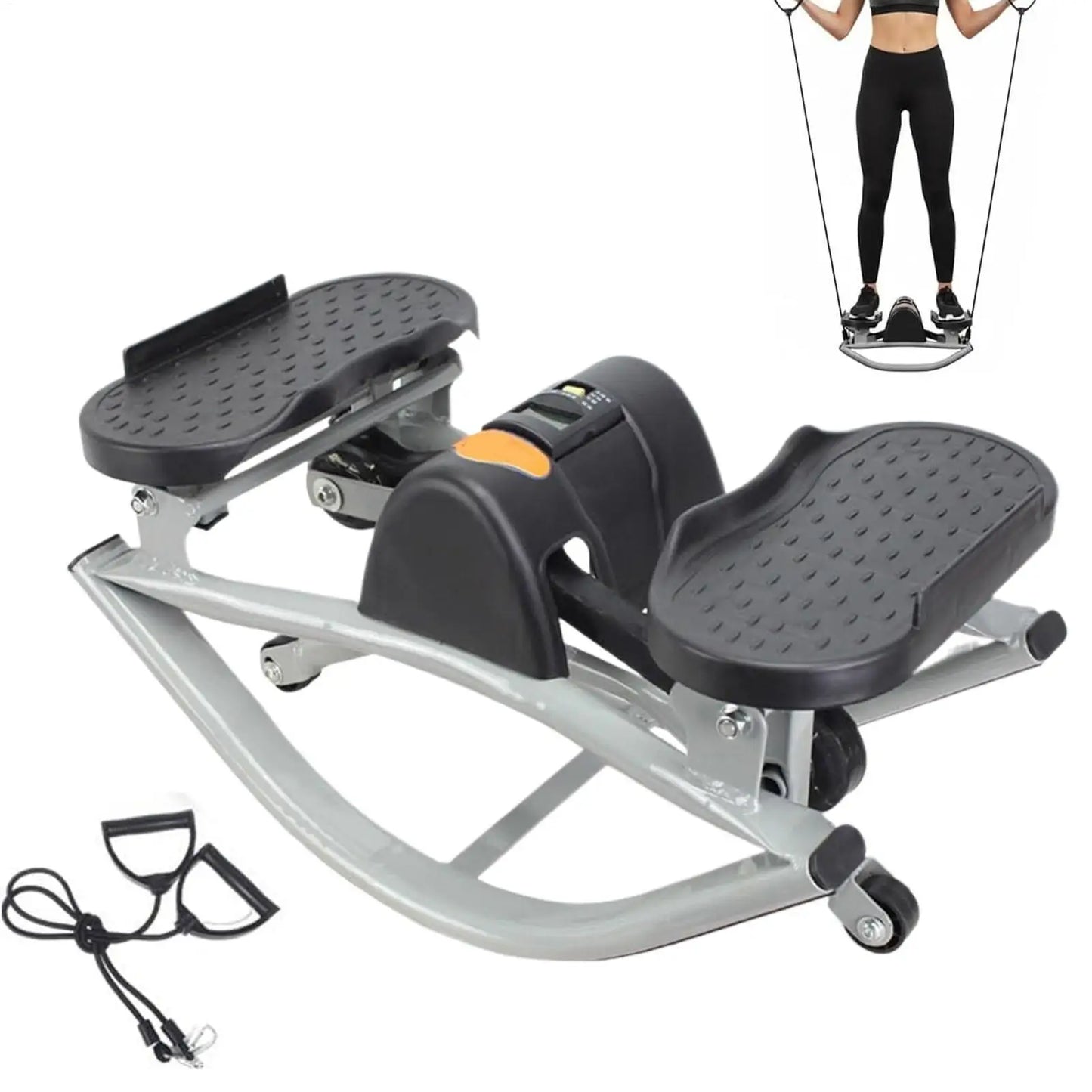 Rock Stepper Exercise Machine Legs Glutes Abs Workout Portable Silent Lateral Stepper Machine for Home Apartment Office Gym